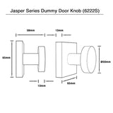 Matt Black Dummy Door Knob  - Jasper Series