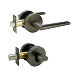 Solange Entrance Handle Set - Gunmetal Finish
