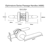 Elphinstone Series Entrance Handle Set - Matt Black Finish