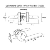 Elphinstone Series Privacy Lever Set - Brushed Gold