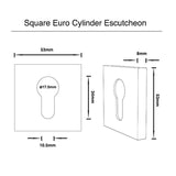 Square Escutcheons - Euro Cylinders Face Plates