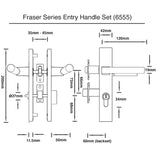Matt Black Entry Door Lock Set - Fraser Series