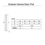 1000mm  Entry Door Pull handle (Pair) - Selena Series