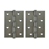 100 x 72 x  2mm Door Hinges (pair) - Gunmetal Finish