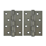 100 x 75 x  3mm  Door Hinges (pair) - Gunmetal Finish