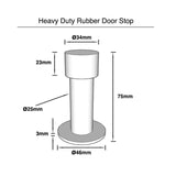 Heavy Duty Round Shaped Door Stop - Matt Black Finish