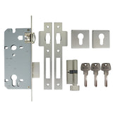 Heavy Duty Square Plated Roller Mortice Lock