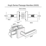 Hugh Series Entrance Handle Set - Brushed Gold