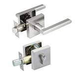 Hugh Series Entrance Handle Set - Satin Nickel Finish