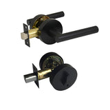 Lachlan Series Entrance Handle Set - Matt Black Finish