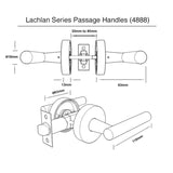 Lachlan Series Entrance Handle Set - Matt Black Finish
