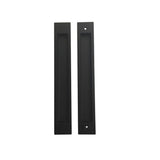 Large Matt Black Rectangle Sliding Flush Pulls (Pair) - 250mm x 38mm