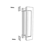 Large Sliding Flush Pull Pair (245mm x 55mm) - Satin Nickel Finish