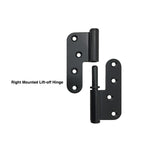 Matt Black Stainless Steel Lift -off Hinges (1 pair) - 100x90x2.8mm