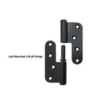 Matt Black Stainless Steel Lift -off Hinges (1 pair) - 100x90x2.8mm