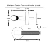 Malbena Series Dummy Handle - Matt Black Finish