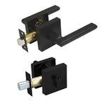 Hugh Series Entrance Handle Set - Matt Black Finish