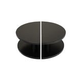 Matt Black Half Circle Door Plate (Pair) 300mm - Coral Series