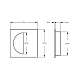 Brushed Gold Finish Sliding Flush Pull - 70mm x 70mm