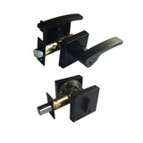 Matt Black Entrance Lock Set with a Deadbolt (3666MB) - Moon Series