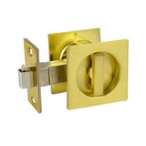 Brushed Gold Finish Sliding Square Handle Privacy Set - Maxwell Series