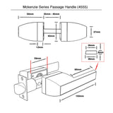 McKenzie Series Passage Lever Set - Matt Black Finish