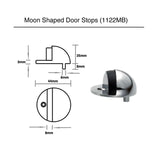 Moon Shaped Door Stops (1122G) - Pale Gold Finish