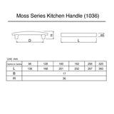 Matt Black kitchen Handle (160mm) - Moss Series