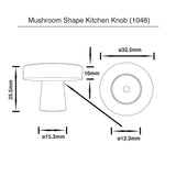 Mushroom -Shaped kitchen Knob - Matt Black Finish