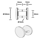 Matt Black 100mm Round Plate Door Pulls (Pair) - Coral Series