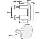 Matt Black 100mm Round Plate Door Pulls (Single) - Coral Series