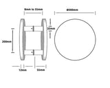 Matt Black 300mm Round Plate Door Pulls (Pair) - Coral Series