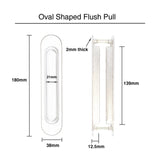 1 Pair Oval Sliding Flush Pulls - 180mm x 38mm