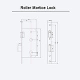Mortice Lock with an adjustable Roller - Matt Black Finish