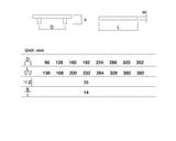 Gunmetal Finish 128mm kitchen Handle