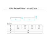 Matt Black kitchen Handles (160mm) - Cam Series