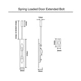Matt Black Door Flush Bolt with Extended Rod