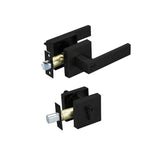 Reef Series Entrance Lock Set with a Deadbolt - Matt Black Finish