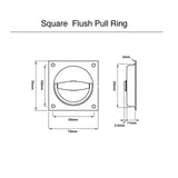 Square Sliding Door Flush Pull and Ring