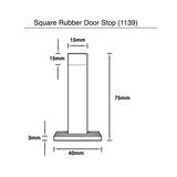 Square Shaped Door Stops - Matt Black Finish