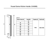 Matt Black kitchen Handle (160mm) - Russell Series