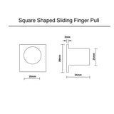Square Shaped Cavity Door Finger Pull - Gunmetal Finish