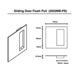 Matt Black 70mm Square Flush Pull - Ryan Series