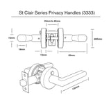 St Tropez Series Privacy Lever Set - Brushed Nickel Finish