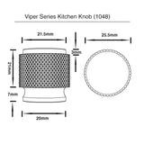 Matt Black Finish Ridged kitchen Knob - Viper Series