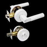 Pure White Finish Entrance Deadbolt Set - Addison Series