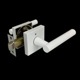 Eva Series Privacy Lever Set - Pure White Finish