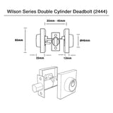 Wilson Series Double Cylinder Deadbolt Set (2444MB) - Matte Black Finish