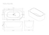 Nova Ultra-Thin Corner Bathtub - Gloss White