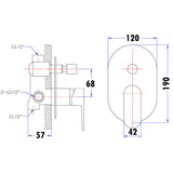 Swan Shower & Bath Mixer Diverter - Chrome